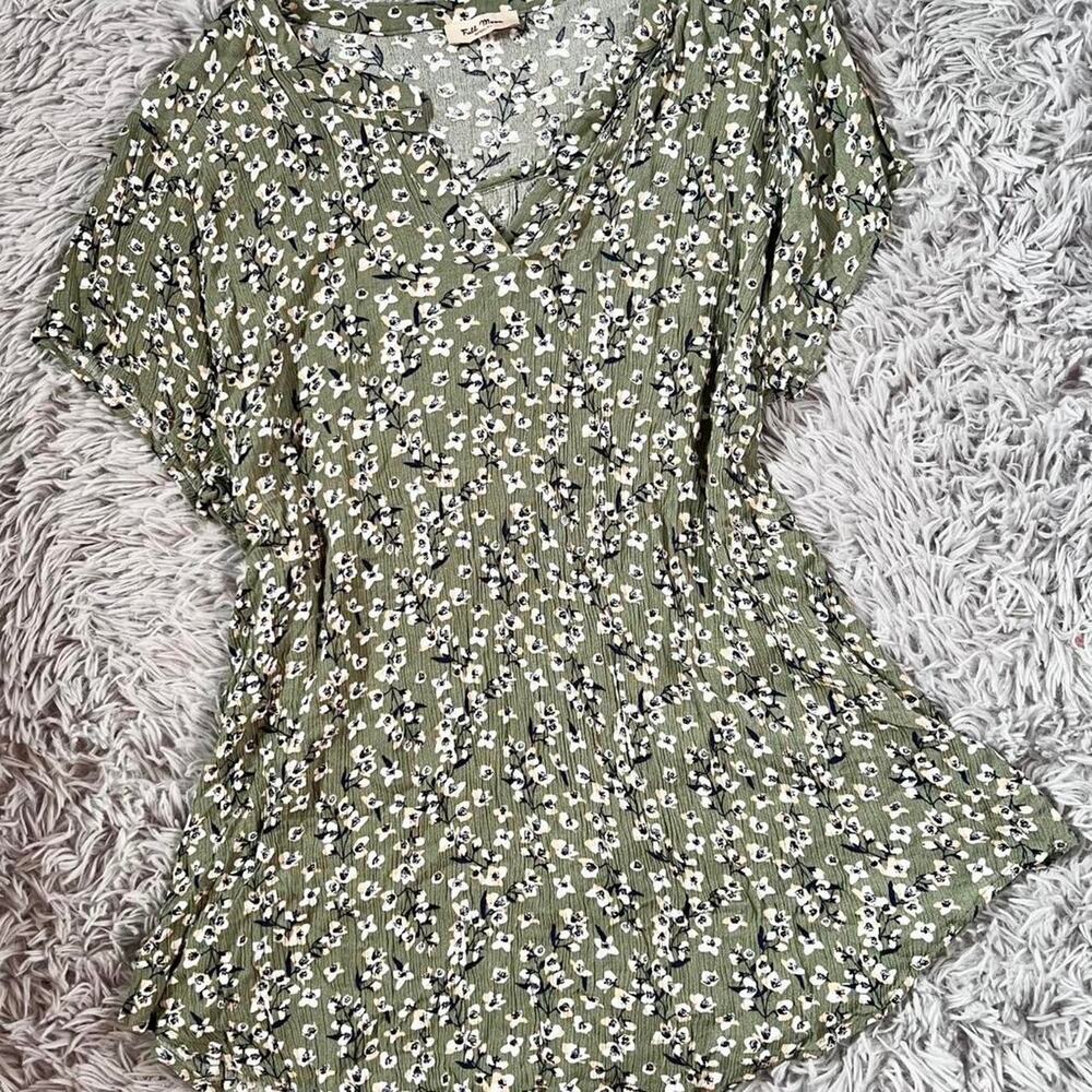Green‎ Maternity Boho Cottage Core Indie Hippie Gypsie Mossy floral mini dress